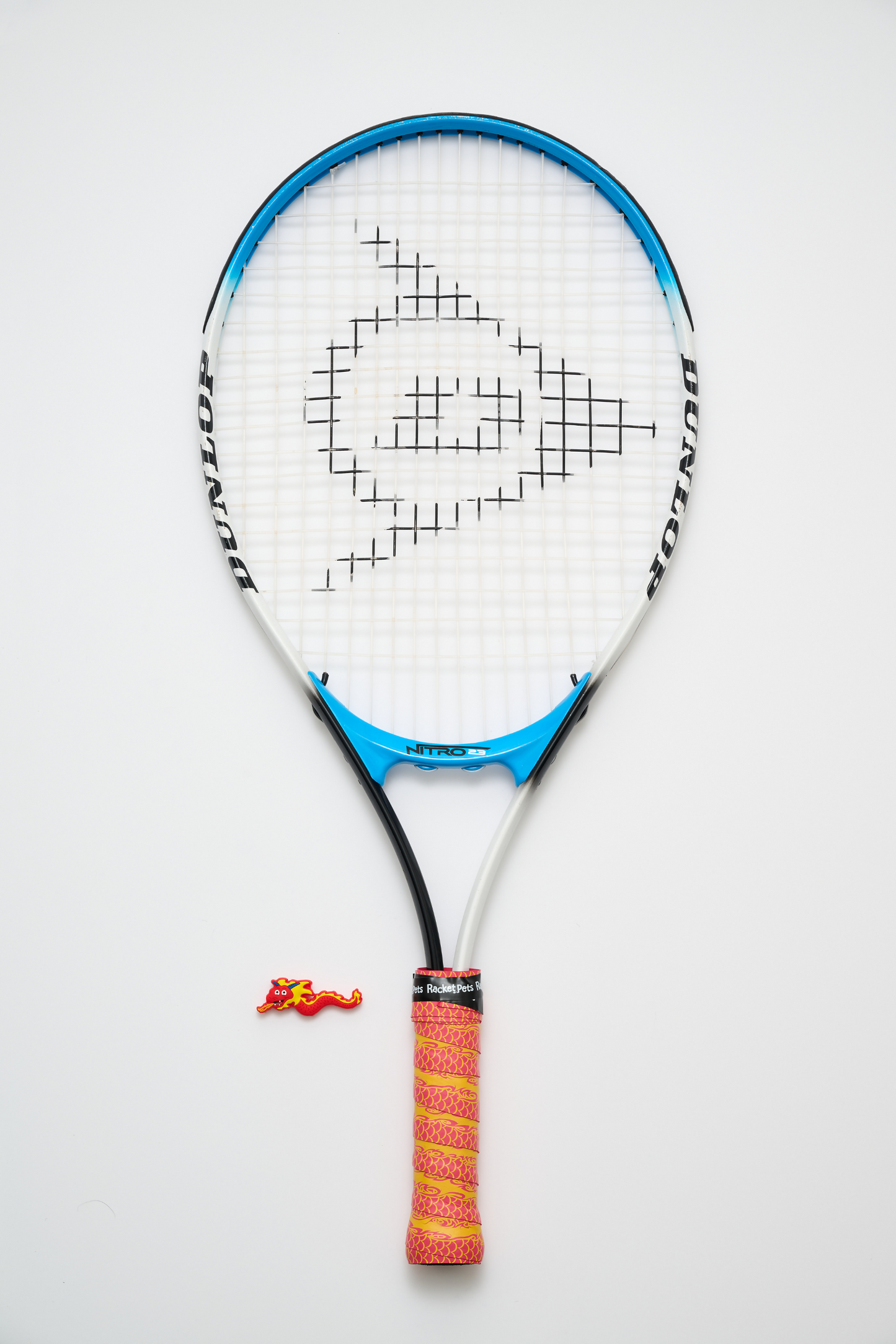 Racket Pets Dragon Red Tennis Overgrip Tape and Matching Shock Absorbing Dampener for Tennis Racket