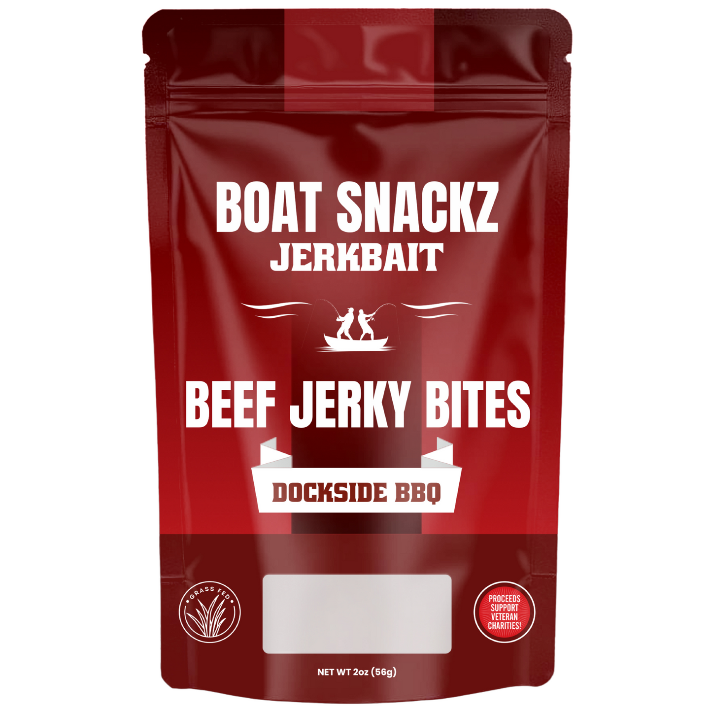 Boat Snackz - Jerkbait Beef Jerky Bites, Dockside BBQ (5 Pack)