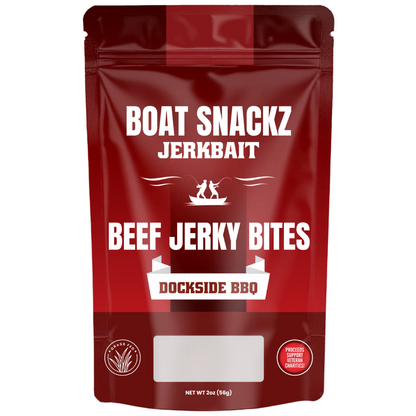 Boat Snackz - Jerkbait Beef Jerky Bites, Dockside BBQ (5 Pack)