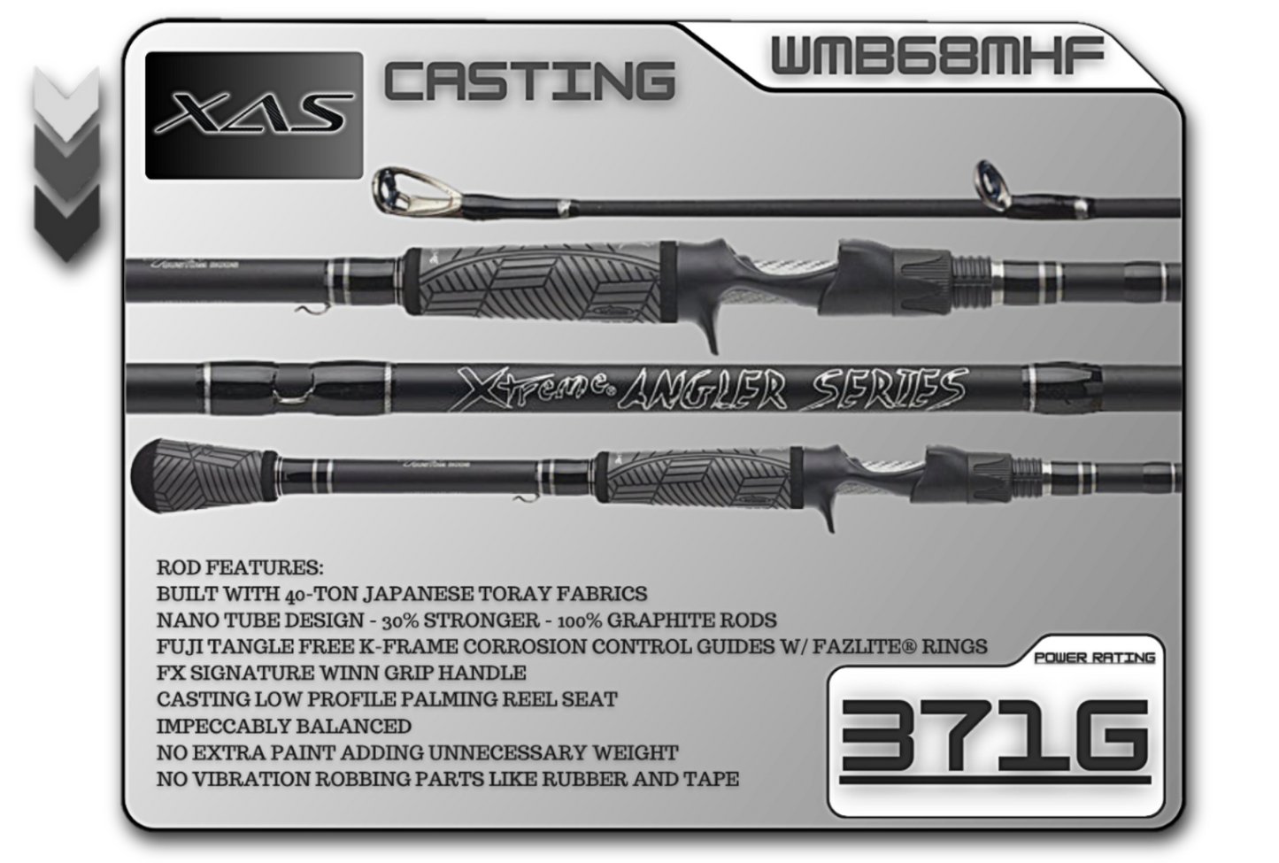 FX Custom Rods XAS 6'8" Med-Heavy Fast Casting Rod