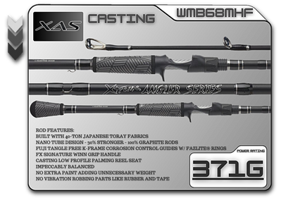 FX Custom Rods XAS 6'8" Med-Heavy Fast Casting Rod