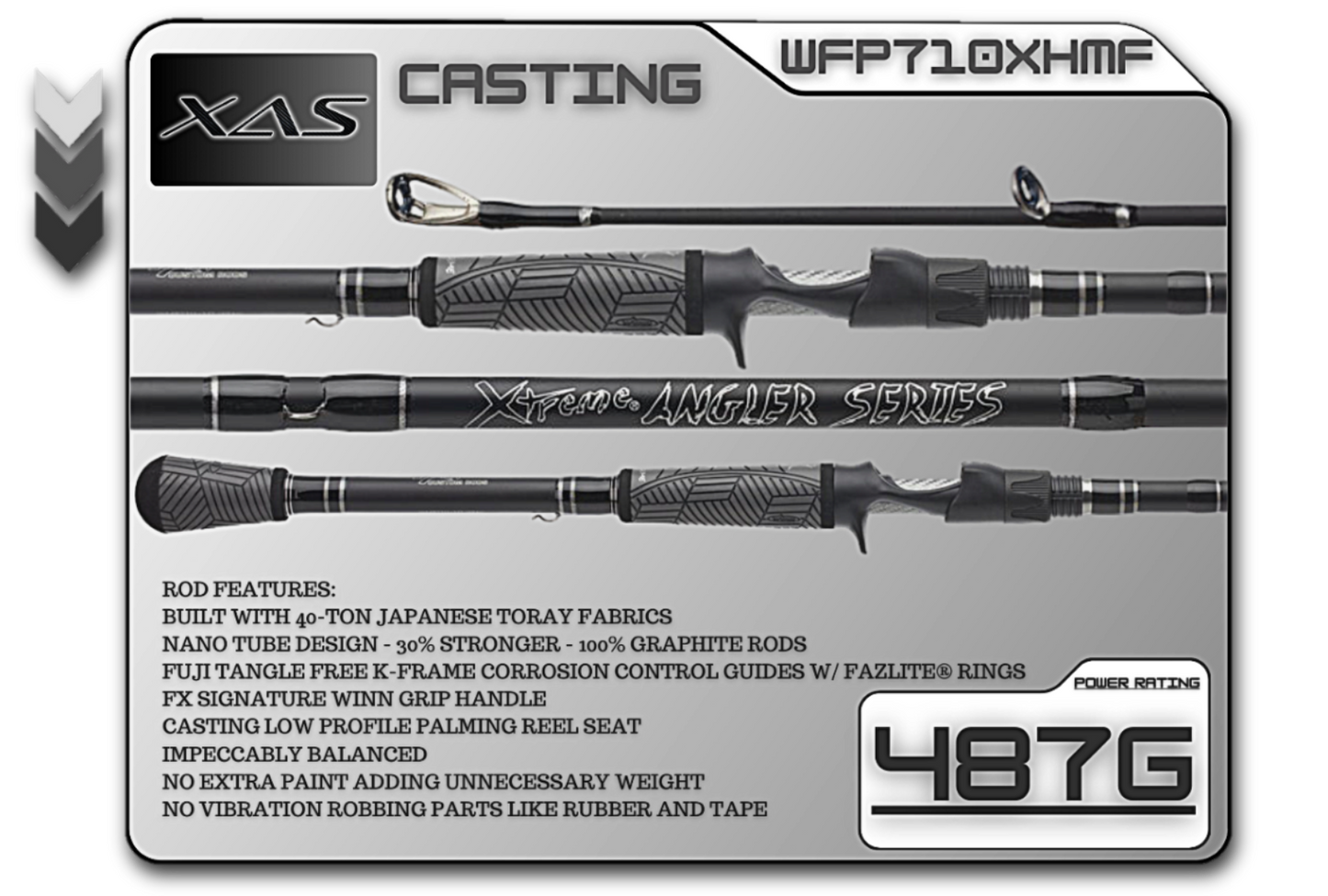 FX Custom Rods XAS 7'10" XTRA Heavy Mod-Fast **Flipping** Casting Rod