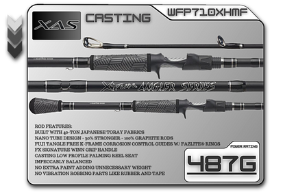 FX Custom Rods XAS 7'10" XTRA Heavy Mod-Fast **Flipping** Casting Rod