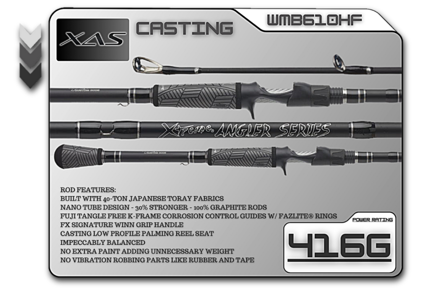 FX Custom Rods XAS 6'10" Heavy Fast Casting Rod