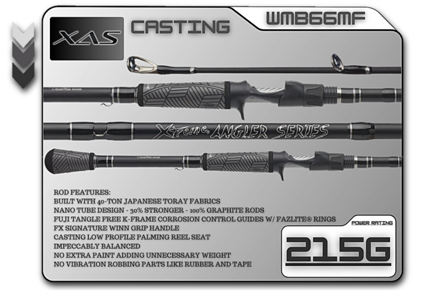 FX Custom Rods XAS 6'6" Medium Fast Casting Rod