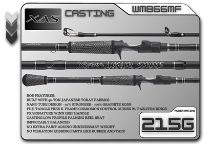 FX Custom Rods XAS 6'6" Medium Fast Casting Rod