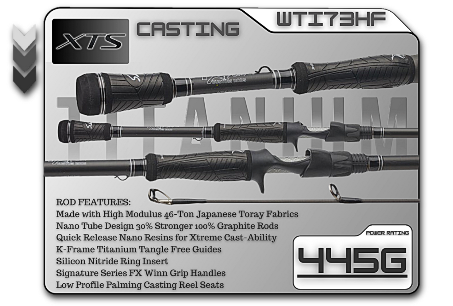 FX Custom Rods Titanium Series 7'3" Heavy Fast Casting Rod