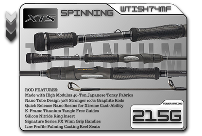 FX Custom Rods Titanium Series 7'4" Medium Fast Spinning Rod