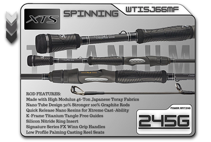 FX Custom Rods Titanium Series 6'6" Medium Fast Spinning Rod