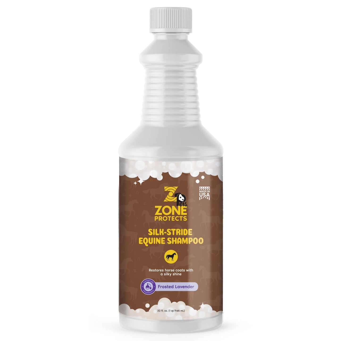 Zone Protects Silk-Stride Equine Shampoo; Frosted Lavender, 32oz