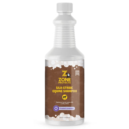 Zone Protects Silk-Stride Equine Shampoo; Frosted Lavender, 32oz