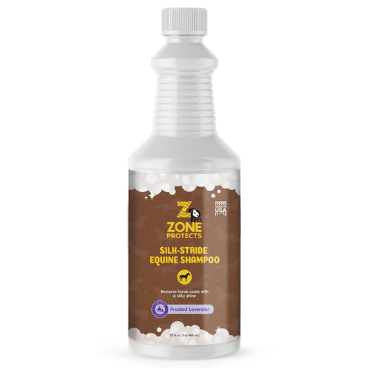 Zone Protects Silk-Stride Equine Shampoo; Frosted Lavender, 32oz