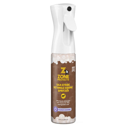 Zone Protects Silk Stride Detangle Equine Spritzer, Frosted Lavender