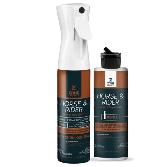 Zone Protects Horse & Rider Fly/Insect Repellent Mistosol + Refill Combo