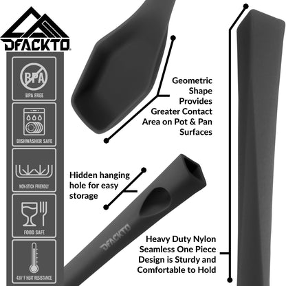DFACKTO 6 Piece Heavy Duty Kitchen Utensil Set // Black