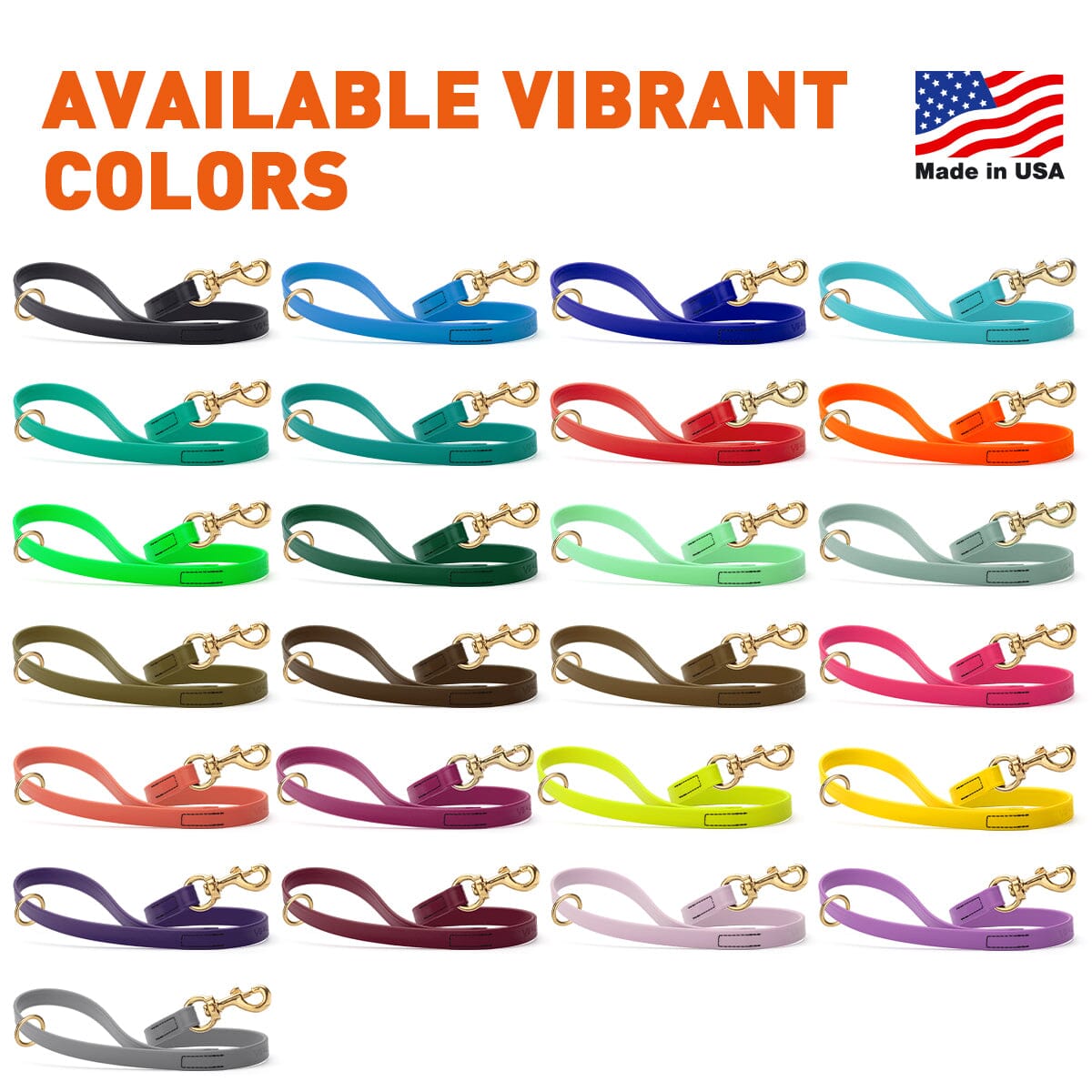 Dogline Viper Biothane Traffic Lead - Brass Hardware