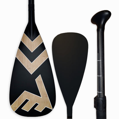 Vamo Life Carbon-Fiberglass Adjustable Paddle with ABS Edge  - Bamboo/Black