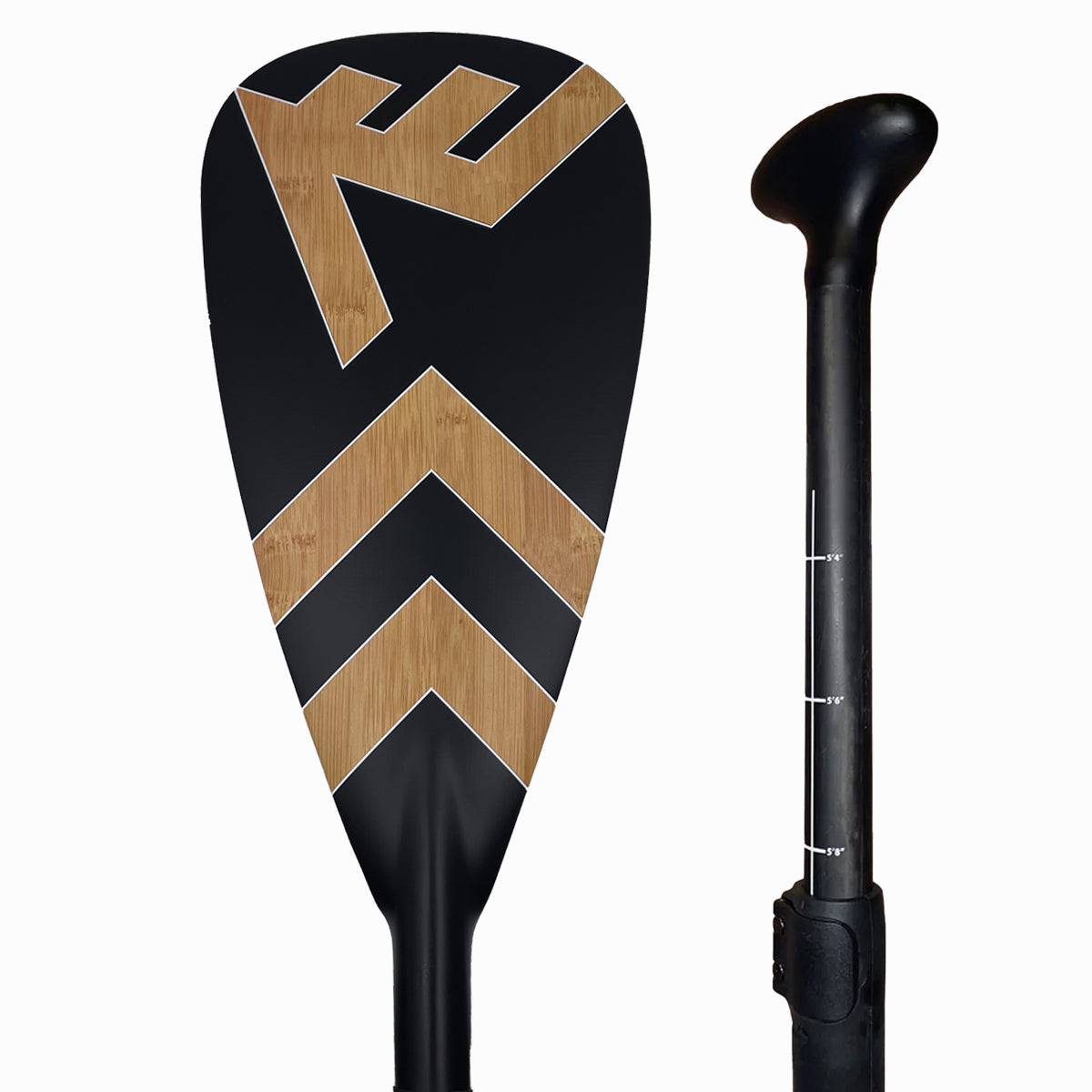 Vamo Life Carbon-Fiberglass Adjustable Paddle with ABS Edge  - Bamboo/Black