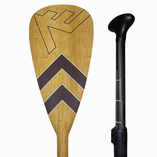 Vamo Life Carbon-Fiberglass Adjustable Paddle with ABS Edge  - Bamboo/Brown