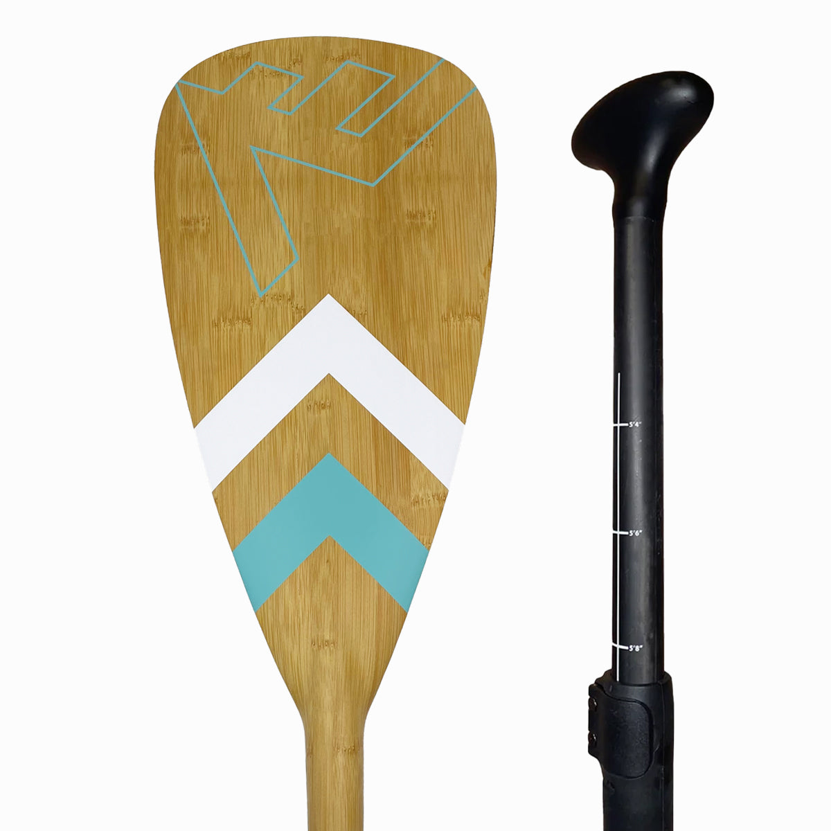 Vamo Life Carbon-Fiberglass Adjustable Paddle with ABS Edge  - Bamboo/Caribbean
