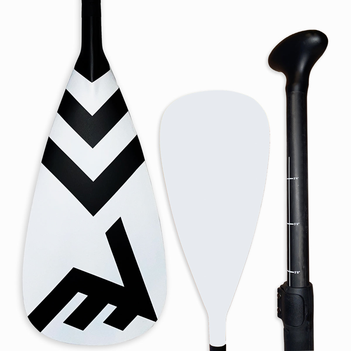 Vamo Life Carbon-Fiberglass Adjustable Paddle with ABS Edge  - White