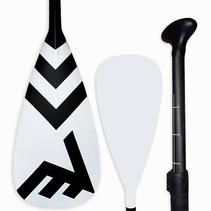 Vamo Life Carbon-Fiberglass Adjustable Paddle with ABS Edge  - White