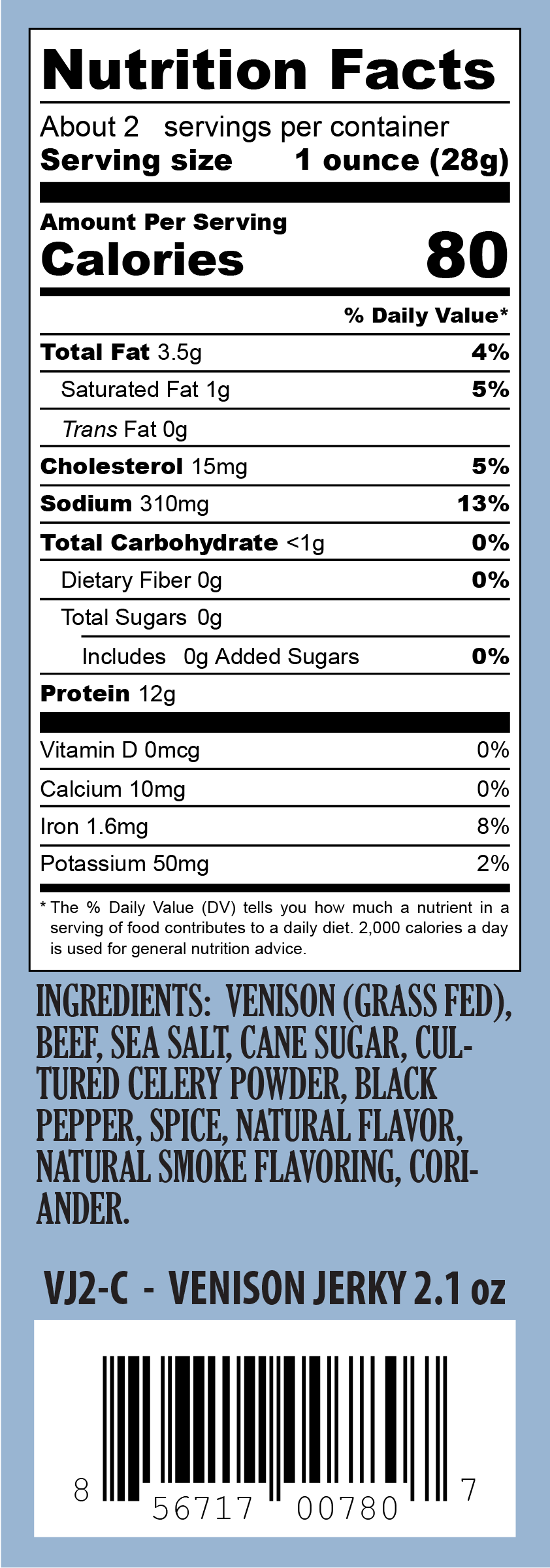 Pearson Ranch - Venison Jerky - 2.1oz Resealable Bag