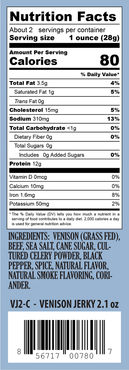 Pearson Ranch - Venison Jerky - 2.1oz Resealable Bag