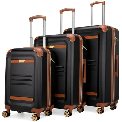 Travellty Vintage 3 Piece Expandable Retro Luggage Set