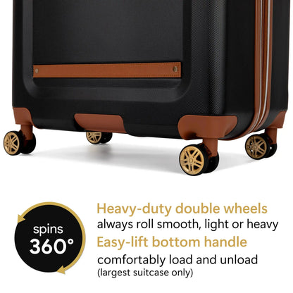 Travellty Vintage 3 Piece Expandable Retro Luggage Set