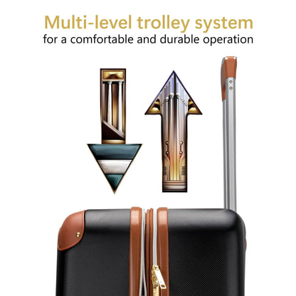 Travellty Vintage 3 Piece Expandable Retro Luggage Set