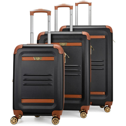 Travellty Vintage 3 Piece Expandable Retro Luggage Set