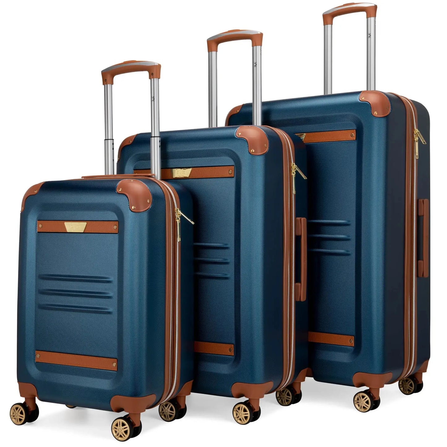 Travellty Vintage 3 Piece Expandable Retro Luggage Set