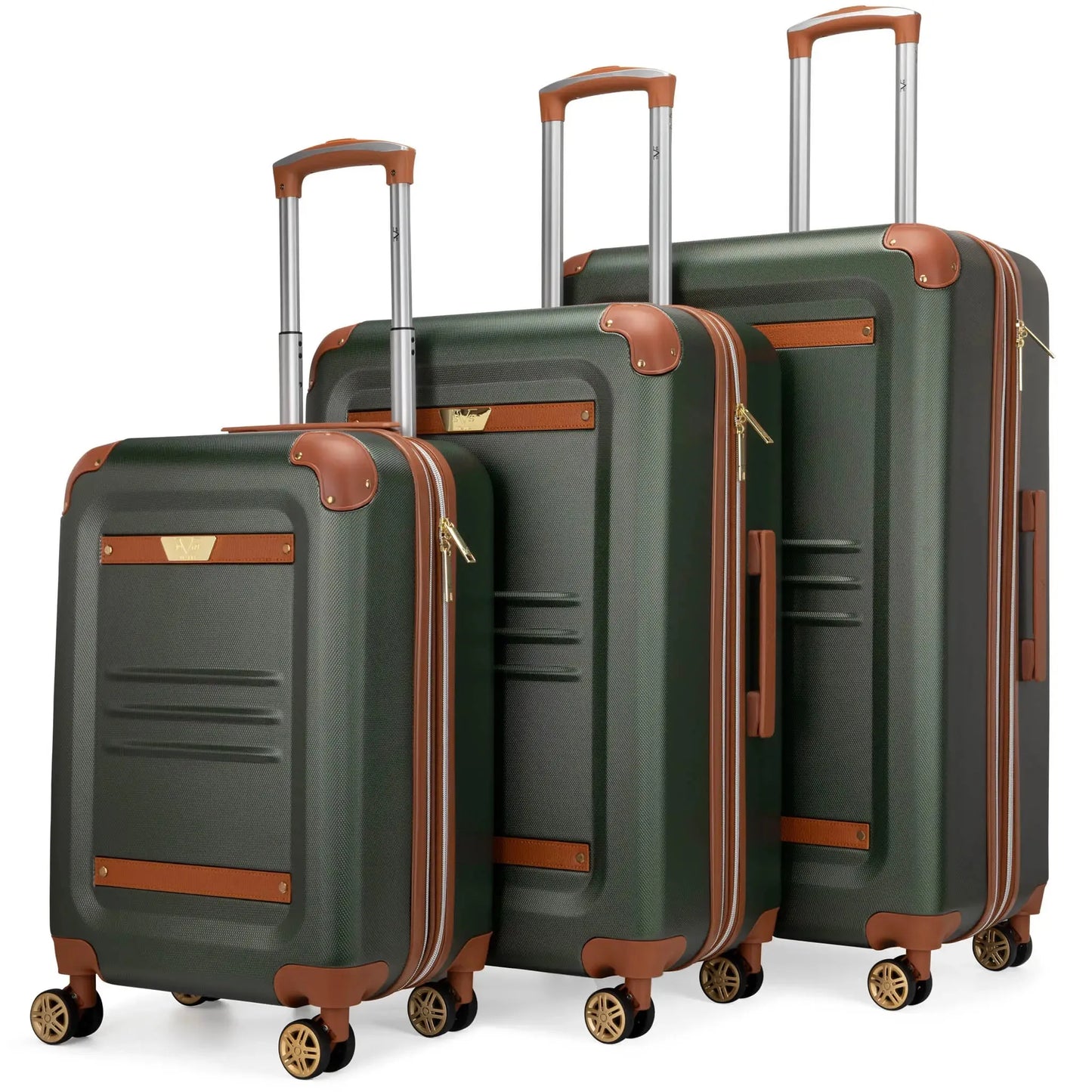 Travellty Vintage 3 Piece Expandable Retro Luggage Set