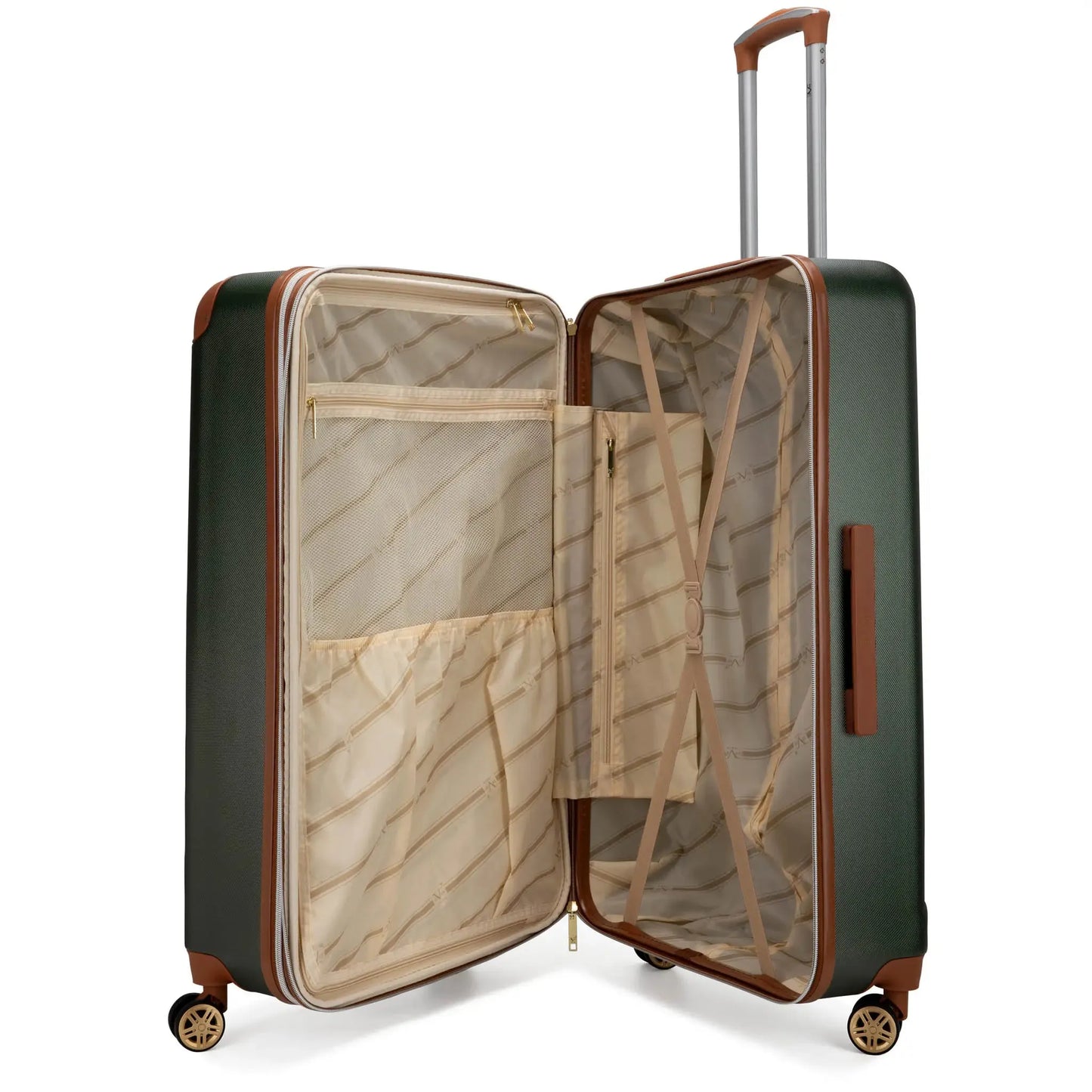 Travellty Vintage 3 Piece Expandable Retro Luggage Set
