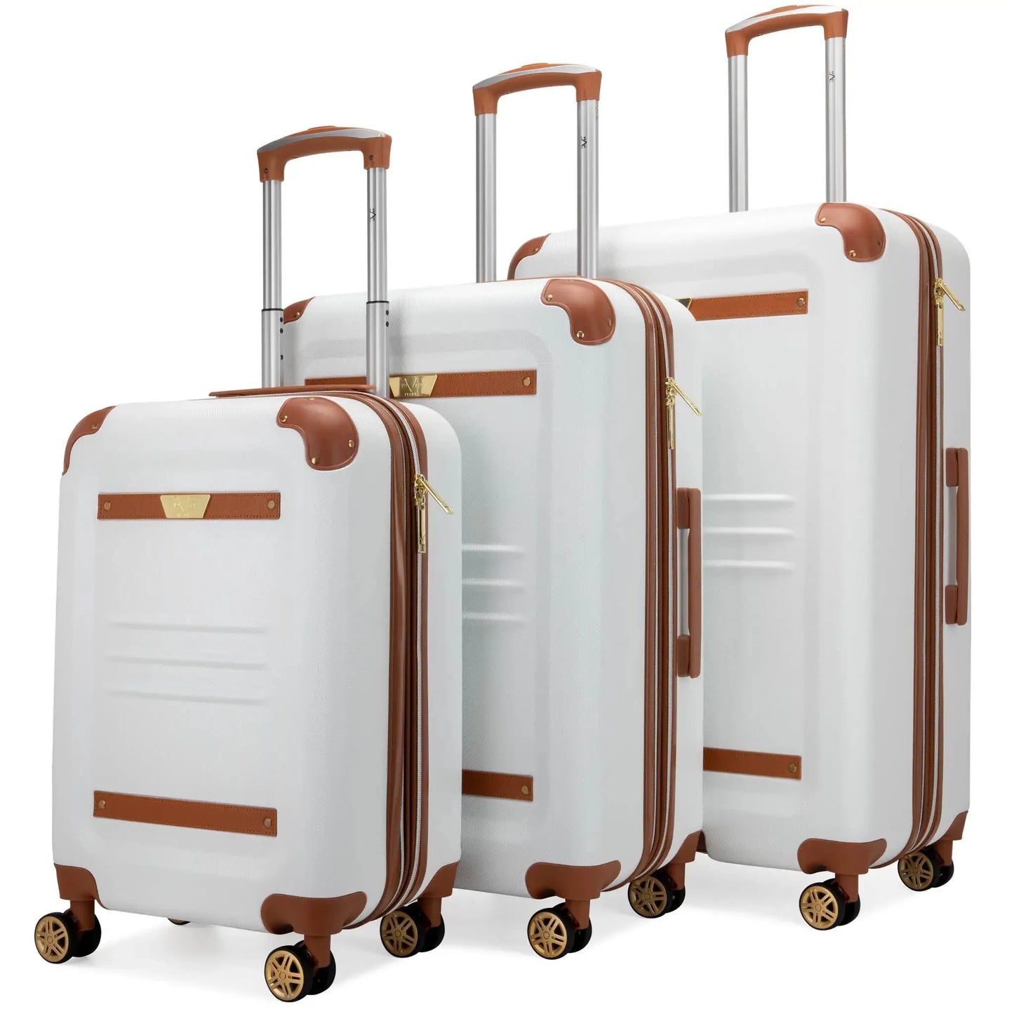 Travellty Vintage 3 Piece Expandable Retro Luggage Set