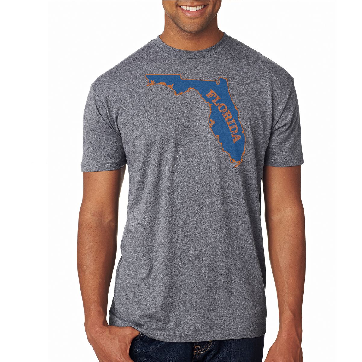 Saltwater Born Key West, FL Orange and Blue Soft Tee