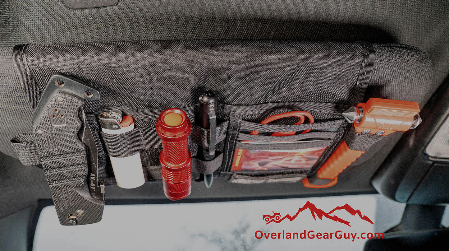 Overland Gear Guy Jeep Gladiator MOLLE Visor Organizer - Tacoma Visor