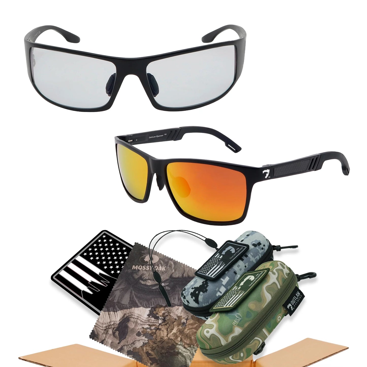 Outlaw Eyewear - Fugitive TAC Black Vortex Box Bundle
