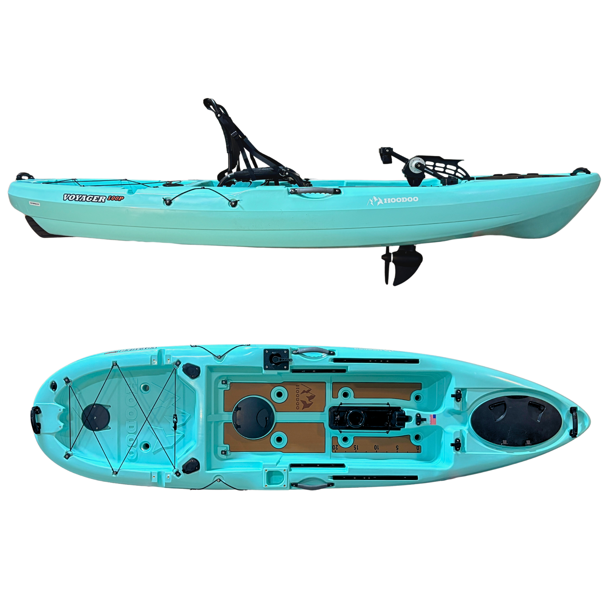Hoodoo Voyager 100P Pedal Drive Kayak Gray Mist / Propeller Drive