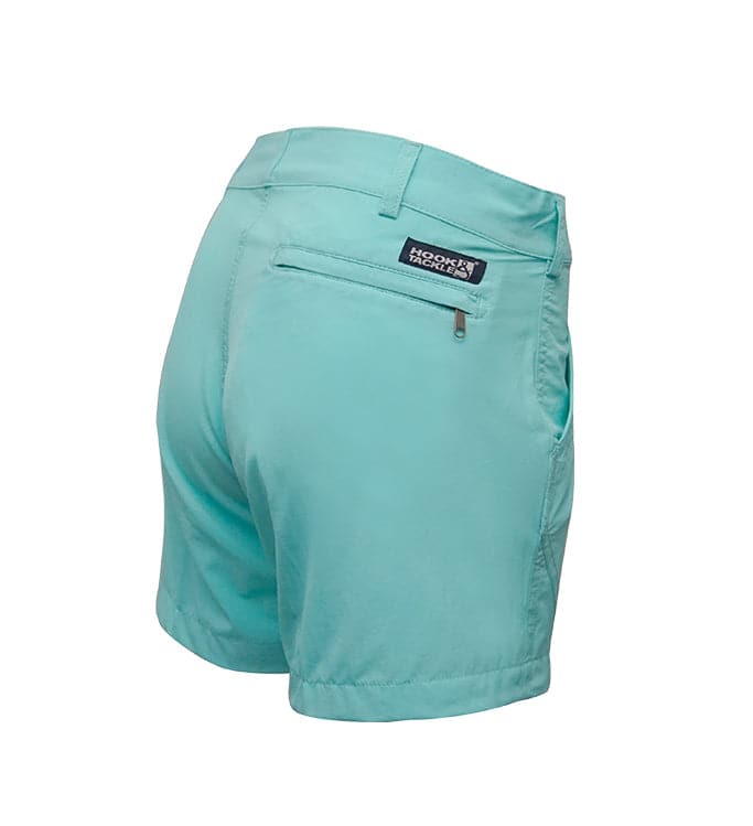 Hook & Tackle Women's Coastland 4-Way Stretch Short - Turquesa