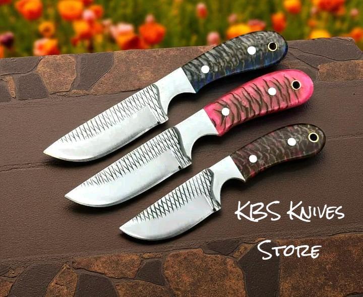 KBS Knives CUSTOM COWBOY BELT BUCKLE KNIFE SET – 3 PIECE RASP STEEL HOMESTEADER COLLECTION WITH WESTERN SHEATHS