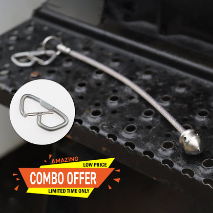 Stinger Survival Tools Stainless Steel Spiked Monkey Fist: Car Emergency Window Breaker + GPCA Carabiner Loop LITE (1 PC)