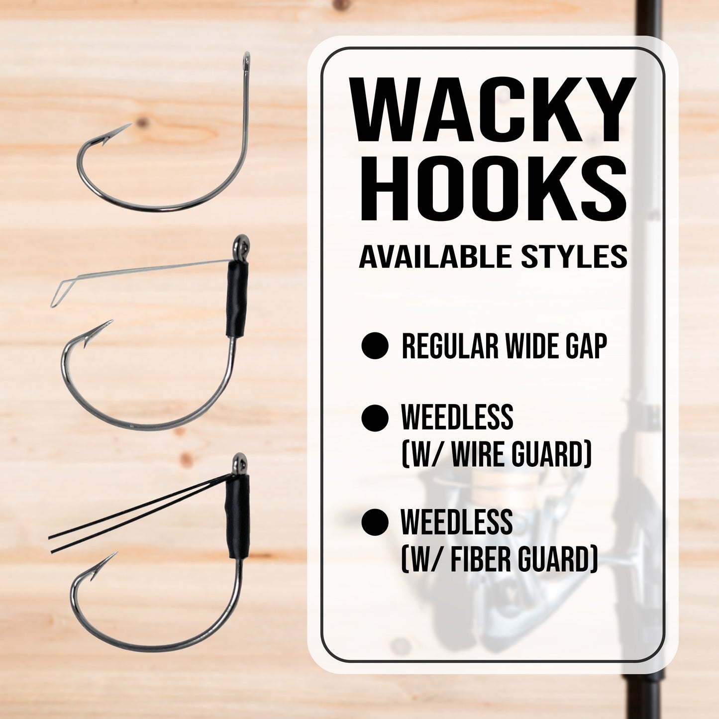 Reaction Tackle Wide Gap Wacky Hooks (25-PACK)