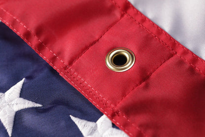 Flagman of America Nylon American Flag with Grommets Along Edges for Wall Hanging *Made in USA*