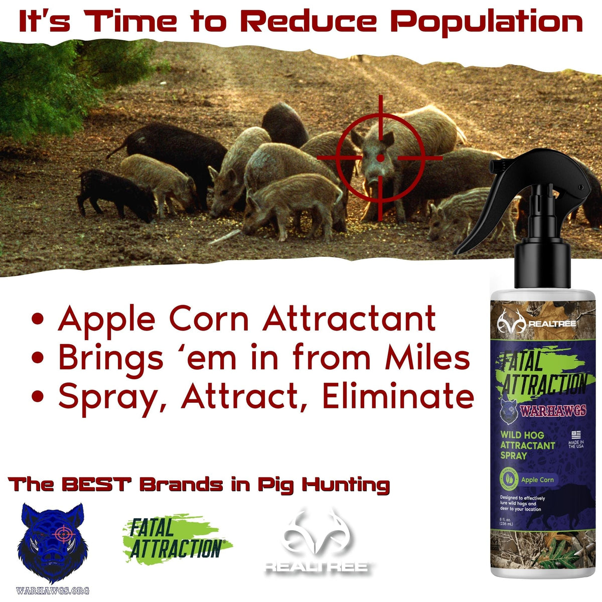Zone Protects Realtree Fatal Attraction Warhawg Wild Hog Attractant – Apple Corn 16oz