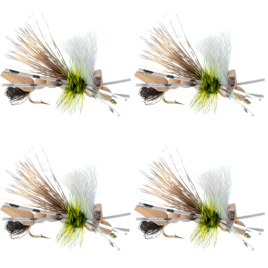 The Fly Fishing Place Water Trout Foam Grasshopper Fly - 4 Flies Hook Size 10