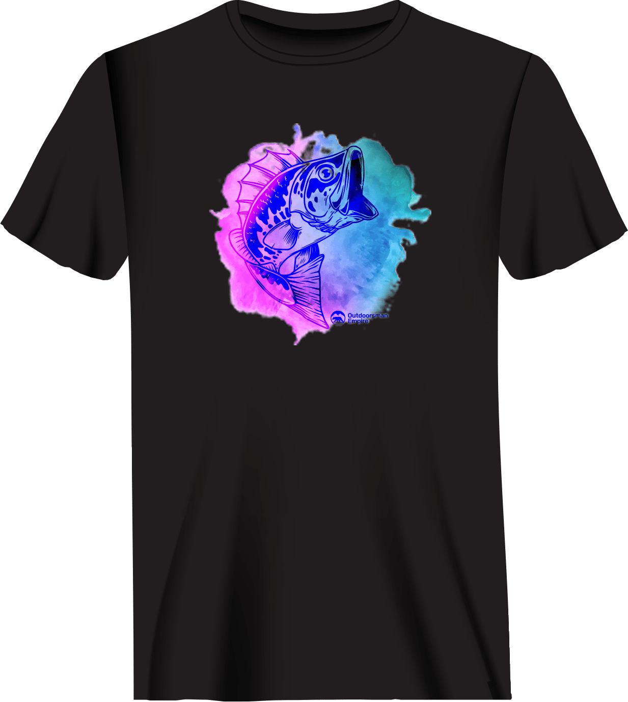 Outdoorzees Watercolor Fishing Man T-Shirt