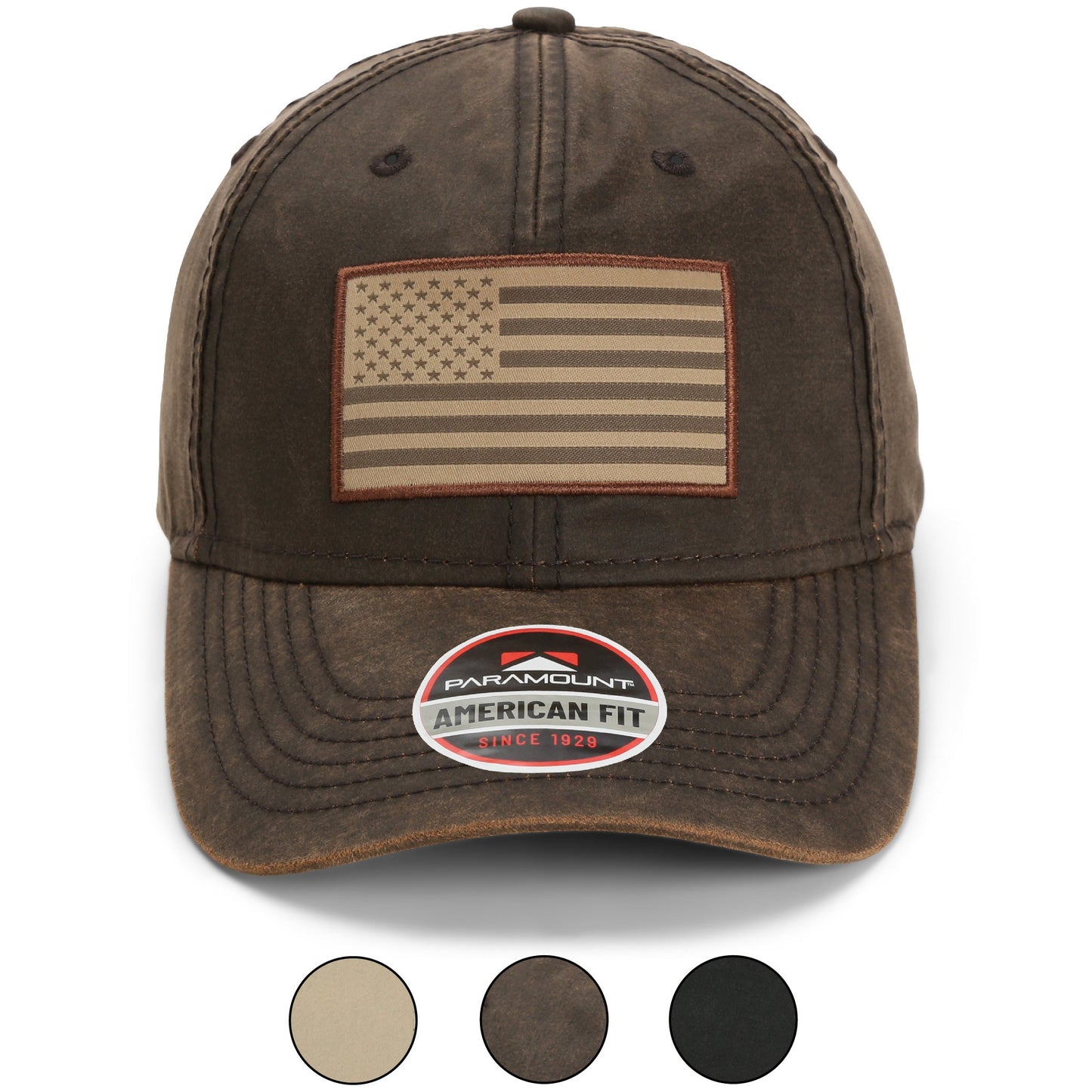Paramount Outdoors Waxed Cloth American Flag Dad Cap