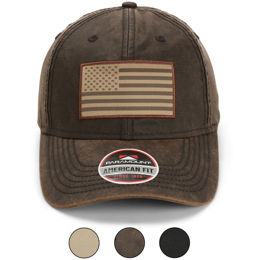 Paramount Outdoors Waxed Cloth American Flag Dad Cap